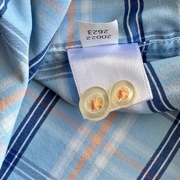 Southern Tide Medium Performance Button Down Shirt Light Blue Plaid - Picture 7 of 14